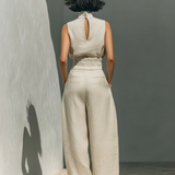 Ensemble Blouse Sans Manches et Pantalon Ample pour Femmes
