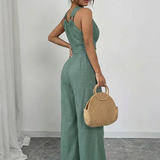 MARYAM™ - Ensemble top en dentelle unie et combinaison avec poches