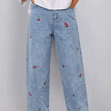 Pantalon en denim coton décontracté pour femmes