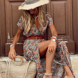 Solene | Romantic Floral Maxi with Side Slit